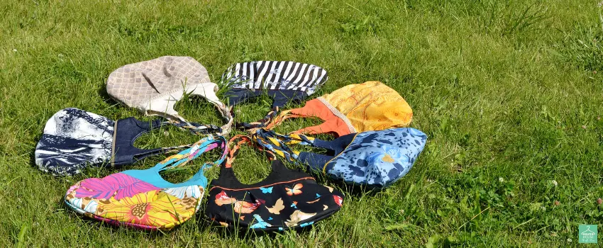 HHTS-Handmade female bags laid on green grass