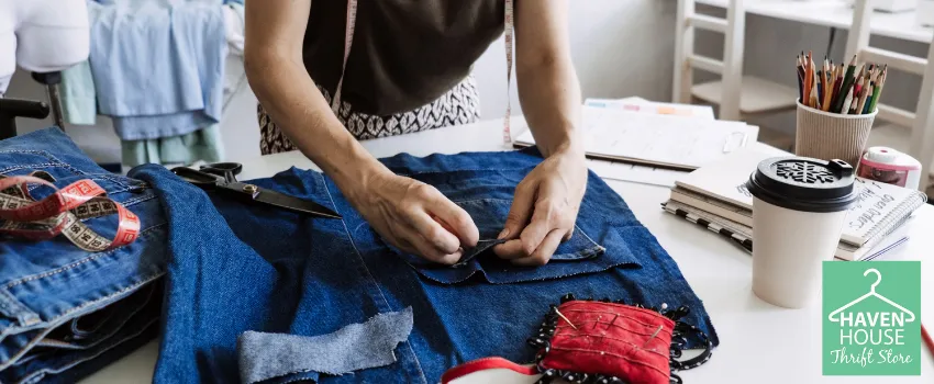 HHTS - Woman Cutting Jeans into Shorts