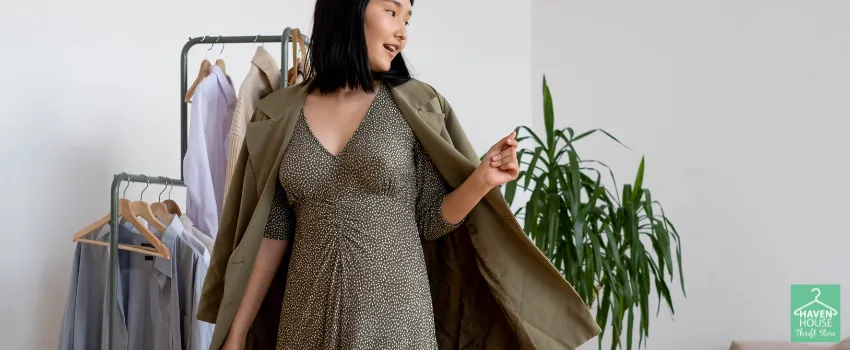 HHTS - Woman Wearing a Blazer Over a Dress